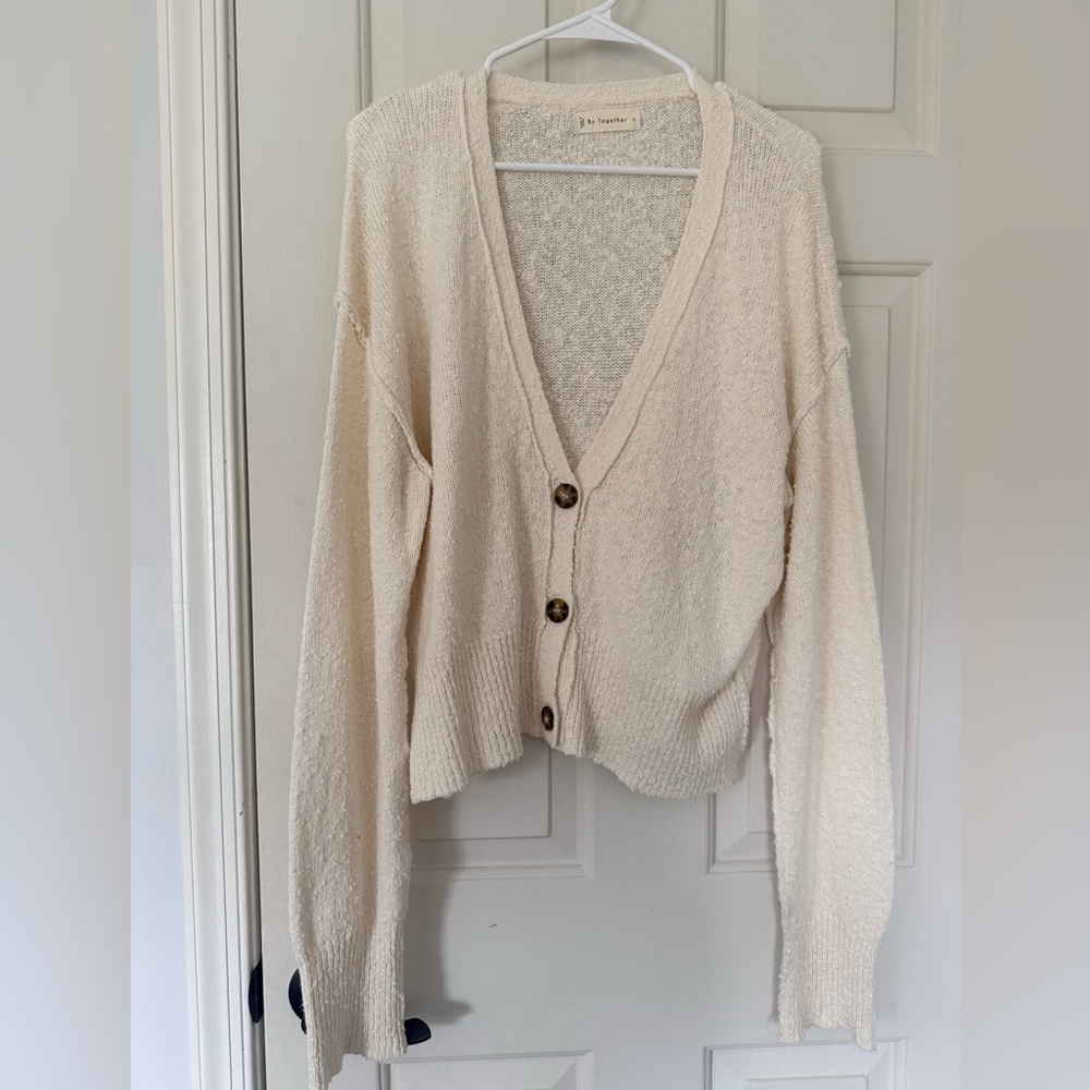 By Together Cream Knit Cardigan